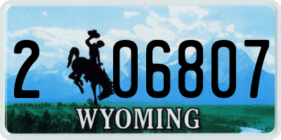 WY license plate 206807