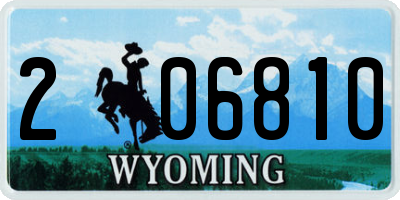 WY license plate 206810