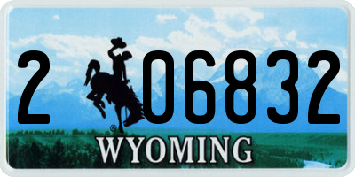 WY license plate 206832