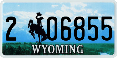 WY license plate 206855