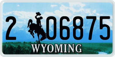 WY license plate 206875