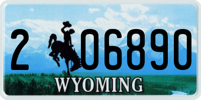 WY license plate 206890
