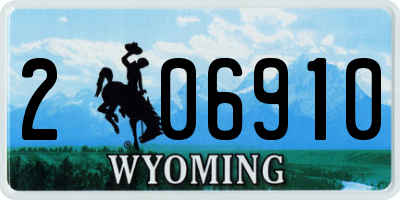 WY license plate 206910
