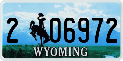 WY license plate 206972