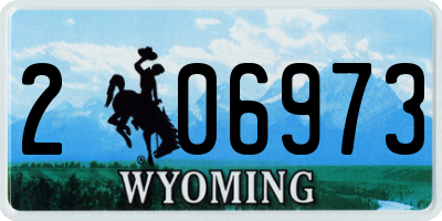 WY license plate 206973