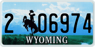 WY license plate 206974
