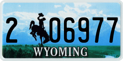 WY license plate 206977