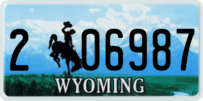 WY license plate 206987