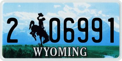 WY license plate 206991