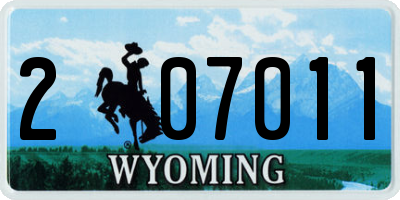 WY license plate 207011