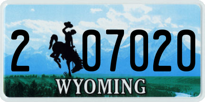 WY license plate 207020