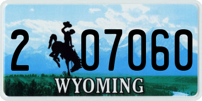 WY license plate 207060