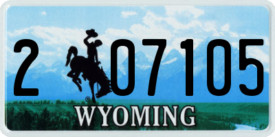 WY license plate 207105