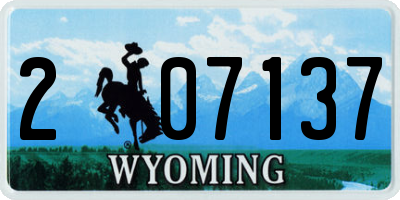WY license plate 207137