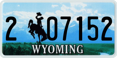 WY license plate 207152