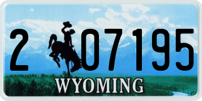 WY license plate 207195