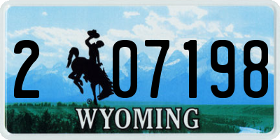 WY license plate 207198
