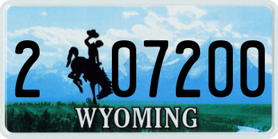 WY license plate 207200
