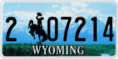WY license plate 207214