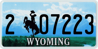 WY license plate 207223