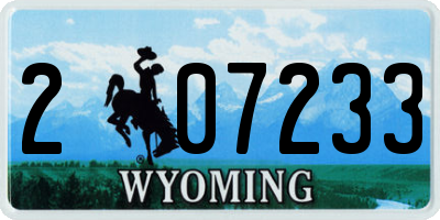 WY license plate 207233