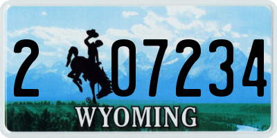 WY license plate 207234