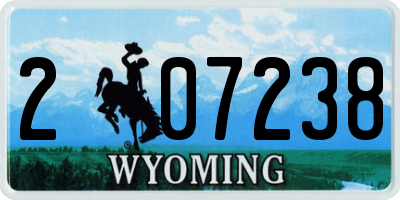 WY license plate 207238