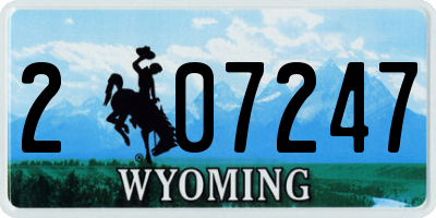 WY license plate 207247