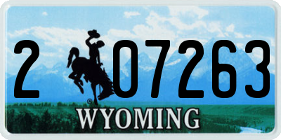 WY license plate 207263