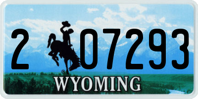 WY license plate 207293