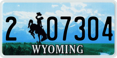 WY license plate 207304