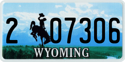 WY license plate 207306