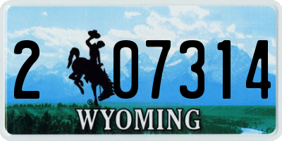 WY license plate 207314