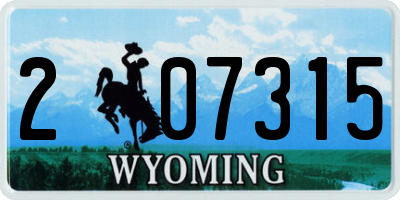 WY license plate 207315
