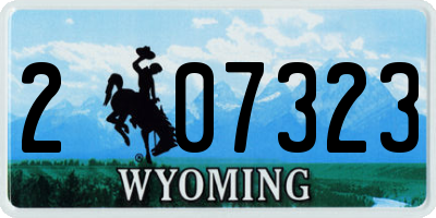 WY license plate 207323