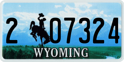 WY license plate 207324