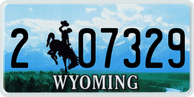 WY license plate 207329
