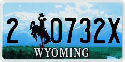 WY license plate 20732X