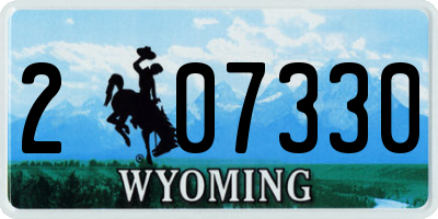 WY license plate 207330