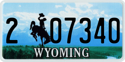 WY license plate 207340