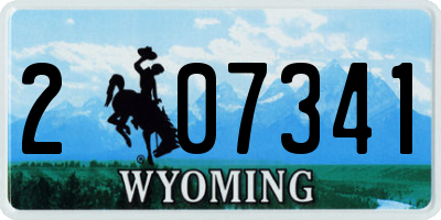 WY license plate 207341