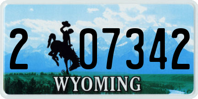 WY license plate 207342