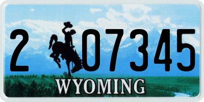 WY license plate 207345