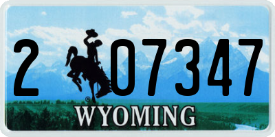 WY license plate 207347