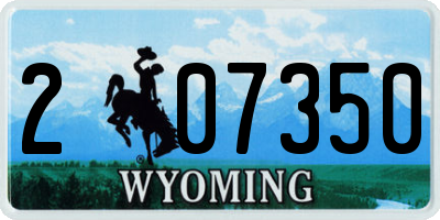 WY license plate 207350