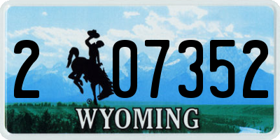 WY license plate 207352