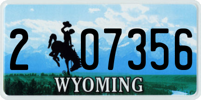 WY license plate 207356