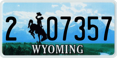 WY license plate 207357