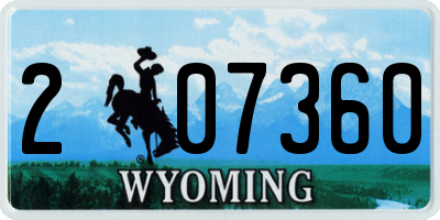 WY license plate 207360