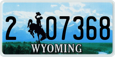 WY license plate 207368